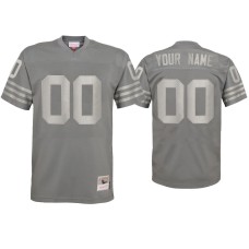 Men's San Francisco 49ers #00 Custom Charcoal Metal Replica Jersey