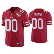 Men's San Francisco 49ers #00 Custom Scarlet 75th Anniversary Patch Limited Jersey