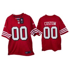 Men's San Francisco 49ers #00 Custom Scarlet 2021 Game Throwback Jersey