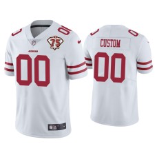 Men's San Francisco 49ers #00 Custom White 75th Anniversary Patch Limited Jersey