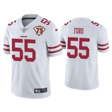 Men's San Francisco 49ers #55 Dee Ford White 75th Anniversary Patch Limited Jersey