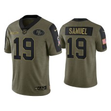 Men's San Francisco 49ers #19 Deebo Samuel Olive 2021 Salute To Service Limited Jersey