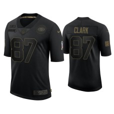 Men's San Francisco 49ers #87 Dwight Clark Black 2020 Salute To Service Retired Jersey