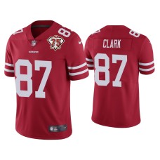 Men's San Francisco 49ers #87 Dwight Clark Scarlet 75th Anniversary Patch Limited Jersey