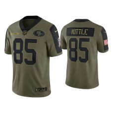 Men's San Francisco 49ers #85 George Kittle Olive 2021 Salute To Service Limited Jersey