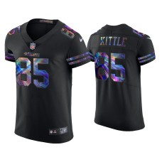 Men's San Francisco 49ers #85 George Kittle Black Golden Edition Holographic Jersey