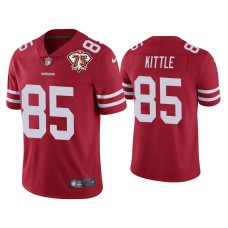 Men's San Francisco 49ers #85 George Kittle Scarlet 75th Anniversary Patch Limited Jersey