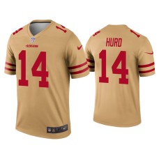 Men's San Francisco 49ers #14 Jalen Hurd Gold Inverted Legend Jersey