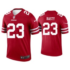 Men's San Francisco 49ers #23 JaMycal Hasty Scarlet Legend Jersey