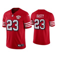 Men's San Francisco 49ers #23 JaMycal Hasty Vapor Limited Scarlet Jersey