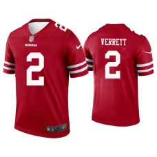 Men's San Francisco 49ers #2 Jason Verrett Scarlet Legend Jersey