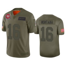 Men's San Francisco 49ers #16 Joe Montana Camo 2019 Salute to Service Limited Jersey