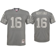 Men's San Francisco 49ers #16 Joe Montana Charcoal Metal Replica Jersey