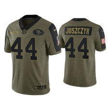 Men's San Francisco 49ers #44 Kyle Juszczyk Olive 2021 Salute To Service Limited Jersey