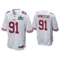 Men's San Francisco 49ers #91 Arik Armstead Super Bowl LIV White Game Jersey