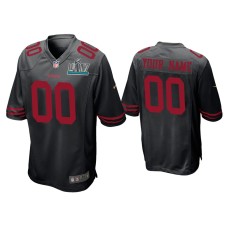 Men's San Francisco 49ers #00 Custom Super Bowl LIV Black Game Jersey