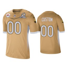 Men's San Francisco 49ers #00 Custom 2021 NFC Pro Bowl Game Gold Jersey