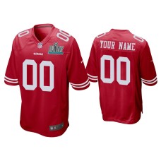 Men's San Francisco 49ers #00 Custom Super Bowl LIV Scarlet Game Jersey