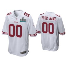 Men's San Francisco 49ers #00 Custom Super Bowl LIV White Game Jersey