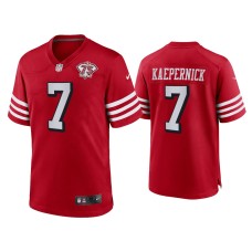 Men's San Francisco 49ers #7 Colin Kaepernick Scarlet 75th Anniversary Game Jersey