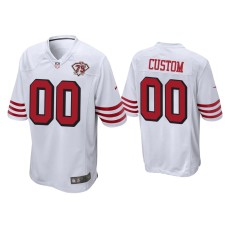 Men's San Francisco 49ers #00 Custom White 75th Anniversary Game Jersey