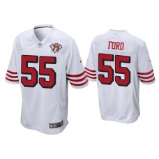 Men's San Francisco 49ers #55 Dee Ford White 75th Anniversary Game Jersey