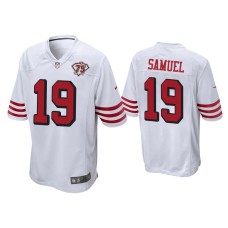 Men's San Francisco 49ers #19 Deebo Samuel White 75th Anniversary Game Jersey