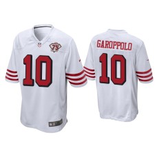 Men's San Francisco 49ers #10 Jimmy Garoppolo White 75th Anniversary Game Jersey