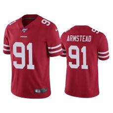 Men's San Francisco 49ers #91 Arik Armstead 100th Season Scarlet Vapor Limited Jersey