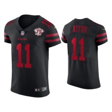 Men's San Francisco 49ers #11 75th Anniversary Brandon Aiyuk Black Elite Jersey