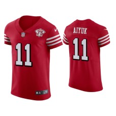 Men's San Francisco 49ers #11 75th Anniversary Brandon Aiyuk Scarlet Elite Jersey