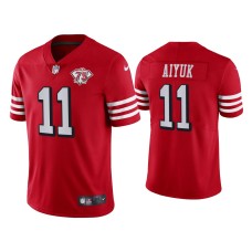 Men's San Francisco 49ers #11 75th Anniversary Brandon Aiyuk Scarlet Limited Jersey