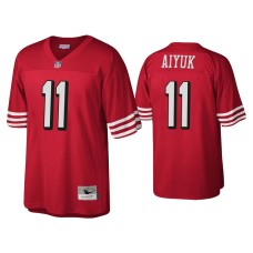 Men's San Francisco 49ers #11 Brandon Aiyuk Scarlet 1994 Throwback Legacy Replica Jersey