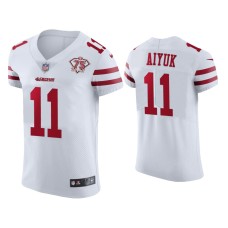 Men's San Francisco 49ers #11 75th Anniversary Brandon Aiyuk White Elite Jersey