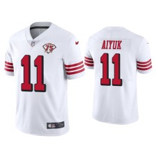 Men's San Francisco 49ers #11 75th Anniversary Brandon Aiyuk White Limited Jersey