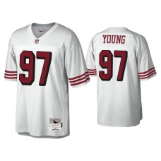 Men's San Francisco 49ers #97 Bryant Young White 1994 Legacy Replica Throwback Jersey