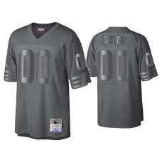 Men's San Francisco 49ers #00 Custom Charcoal 1990 Throwback Metal Legacy Jersey