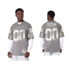 Men's San Francisco 49ers #00 Custom Charcoal Throwback Metal Works Jersey