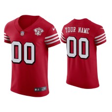 Men's San Francisco 49ers #00 75th Anniversary Custom Scarlet Elite Jersey