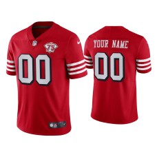 Men's San Francisco 49ers #00 75th Anniversary Custom Scarlet Limited Jersey