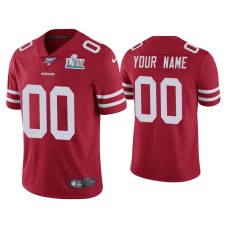 Men's San Francisco 49ers #00 Custom Super Bowl LIV Scarlet Vapor Limited Jersey