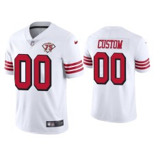 Men's San Francisco 49ers #00 75th Anniversary Custom White Limited Jersey