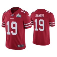 Men's San Francisco 49ers #19 Deebo Samuel Super Bowl LIV Scarlet Vapor Limited Jersey