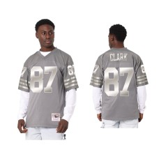 Men's San Francisco 49ers #87 Dwight Clark Charcoal Throwback Metal Works Jersey