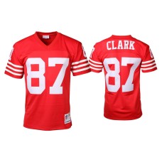 Men's San Francisco 49ers #87 Dwight Clark Red Throwback Retired Player Jersey