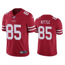 Men's San Francisco 49ers #85 George Kittle 100th Season Scarlet Vapor Limited Jersey