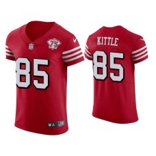 Men's San Francisco 49ers #85 75th Anniversary George Kittle Scarlet Elite Jersey