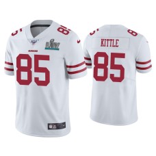 Men's San Francisco 49ers #85 George Kittle Super Bowl LIV White Vapor Limited Jersey