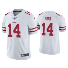 Men's San Francisco 49ers #14 Jalen Hurd 100th Season White Vapor Limited Jersey