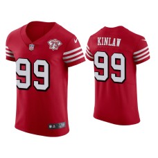 Men's San Francisco 49ers #99 75th Anniversary Javon Kinlaw Scarlet Elite Jersey